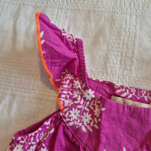 Pink Chicken girls size 3-6 months purple & white flower tunic cap sleeve VGUC - Picture 2 of 5
